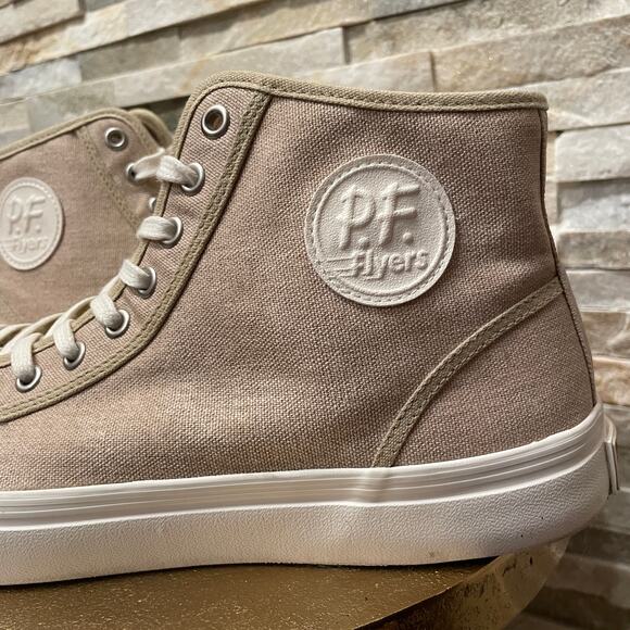 PF Flyers Center Hi 10.5M Sandstone Sneakers | Retro Canvas High Top Shoes NWOB - Picture 6 of 13